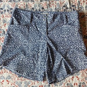 Navy and white Adidas shorts